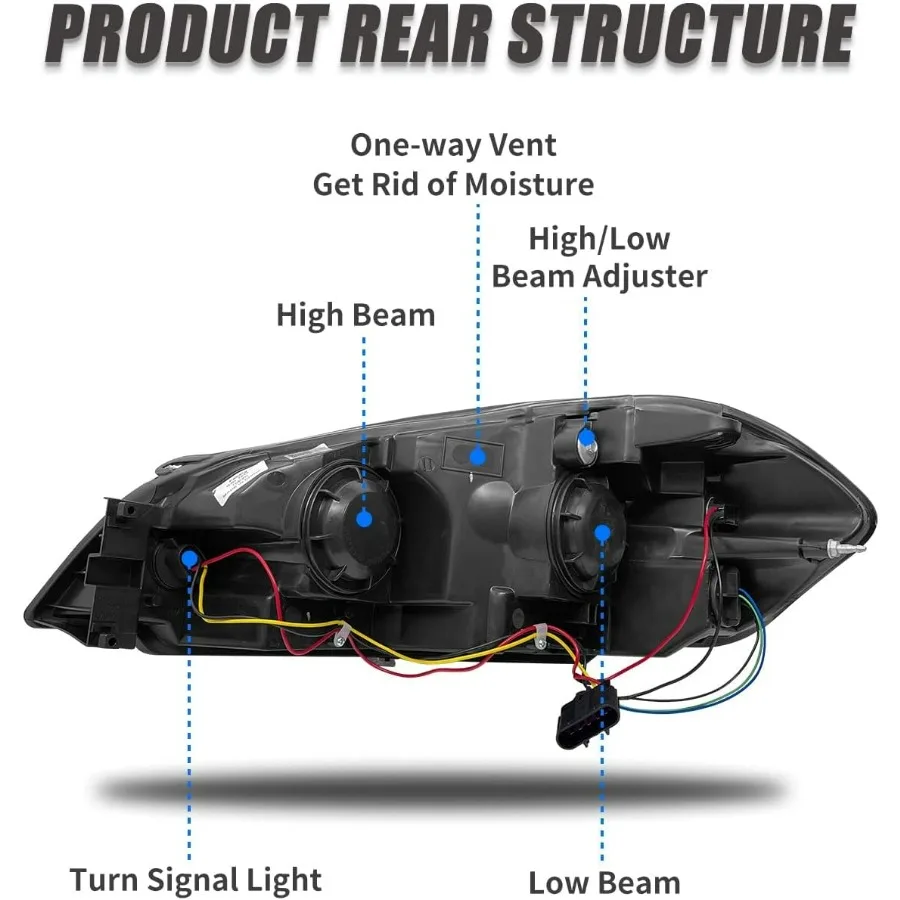 ل 20062013 تشيفي إمبالا مجموعة مصابيح أمامية متوافقة مع 20142016 إمبالا المحدودة 20062007 مونتي كارلو كروم الإسكان مع أ