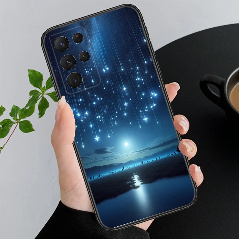 قضية الهاتف لسامسونج A55 A16 A56 A36 A35 A15 A53 A54 A33 A34 A25 A05S A52 A52S A14 A26 A71 ضوء القمر مشهد الشاطئ #2