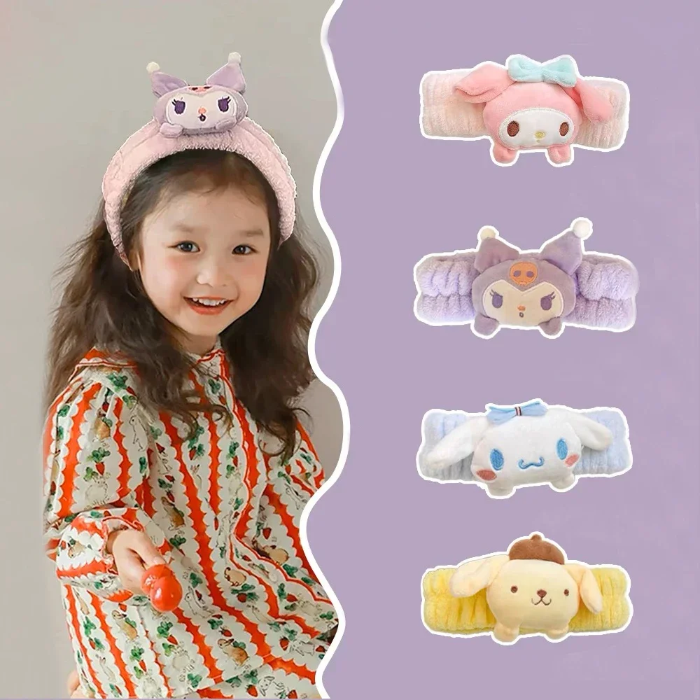 

Плюшевая кукла для маленьких девочек, повязка для мытья лица, Kawaii, милые нескользящие эластичные детские аксессуары для волос
