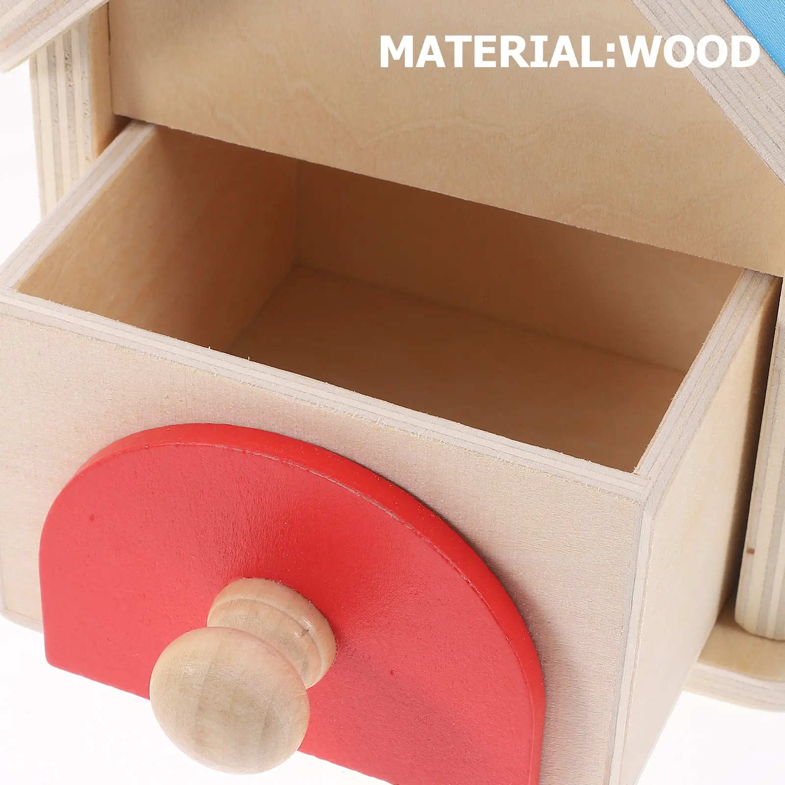 

1Set Coin Box Educational Wooden House Shape Preschool Learning Box Baby Grasping Motor Skills Development