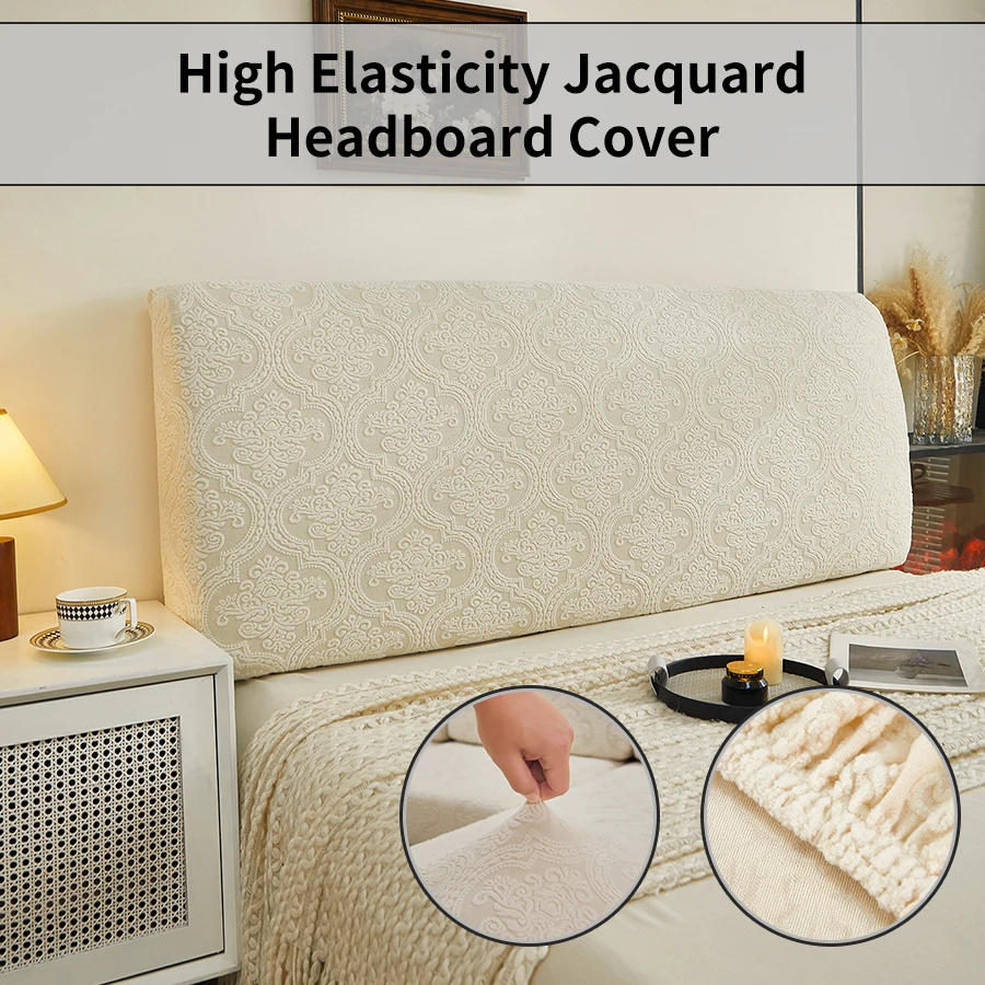 Polar Fleece Jacquard Bed Head Cover Machine Washable, Skin-Friendly & Breathable, Stretchable for Easy Installation
