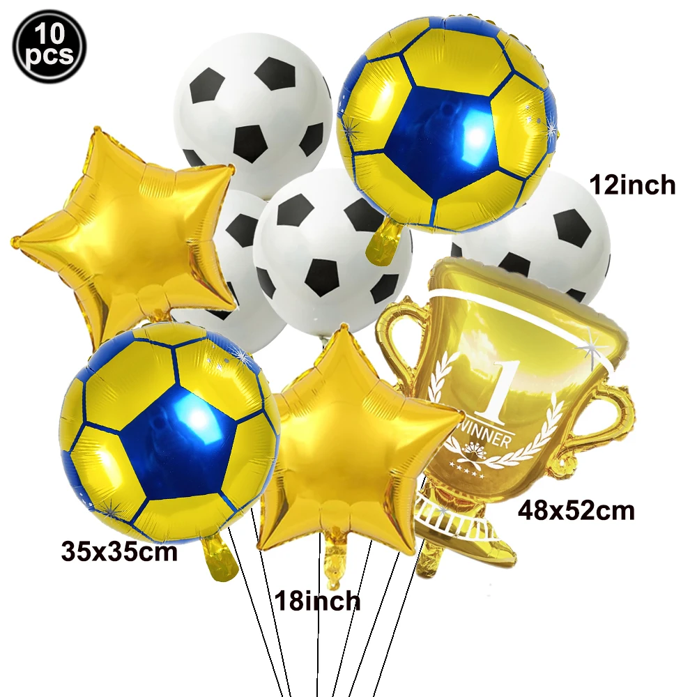 Soccer Birthday Balloon Set Football Latex Foil Balloon Trophy for Boys Baby Shower Soccer Birthday Celebration Party Decoration view 6