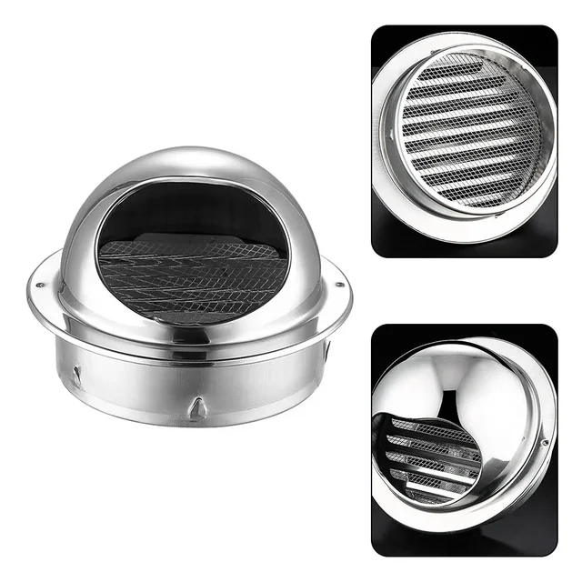 Aa Stainless Steel Vent Cap Rainproof ExteriorWallAir Outlet Grille Round Heating Cooling Vent Cover 75/80/100/20/150/160MM 2