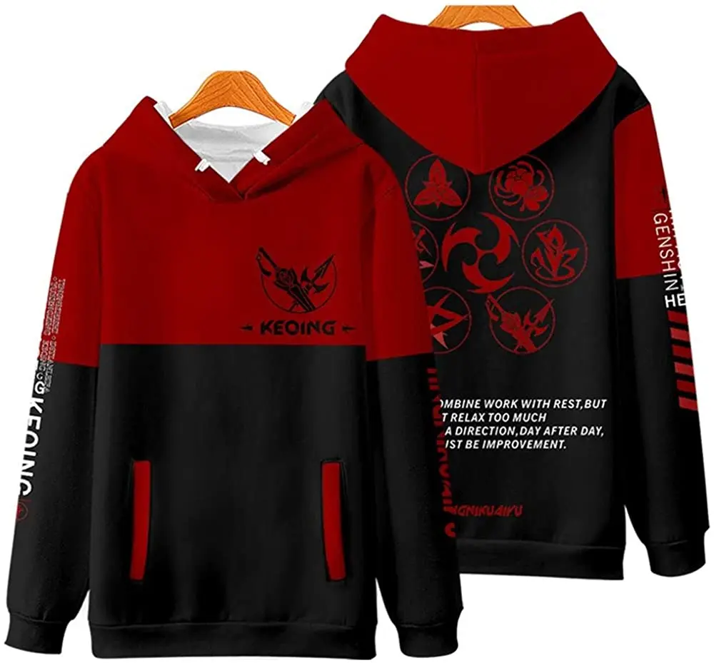 Fato de treino unissex Genshin Impact manga comprida, Hoodie feminino e masculino, roupas de inverno e outono, roupas Harajuku, plus size