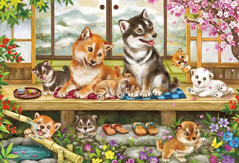 Cat dog alpaca panda The wooden puzzle 1000 pieces ersion jigsaw puzzle white card adult children's educational toys