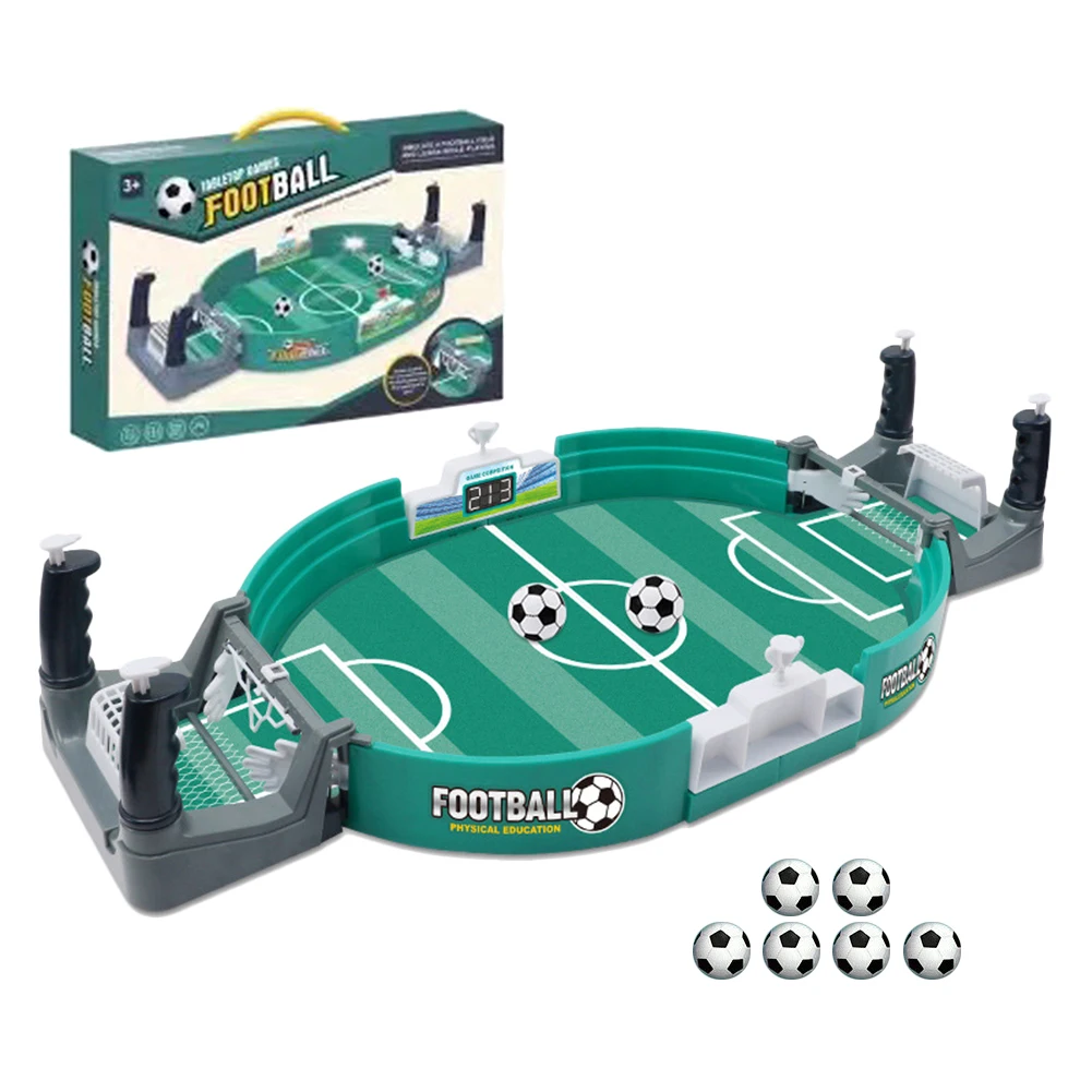 Mini Table Soccer Game Portable Tabletop Competitive Soccer Games Safe Sturdy Real Football Field Games for Children Party Gifts