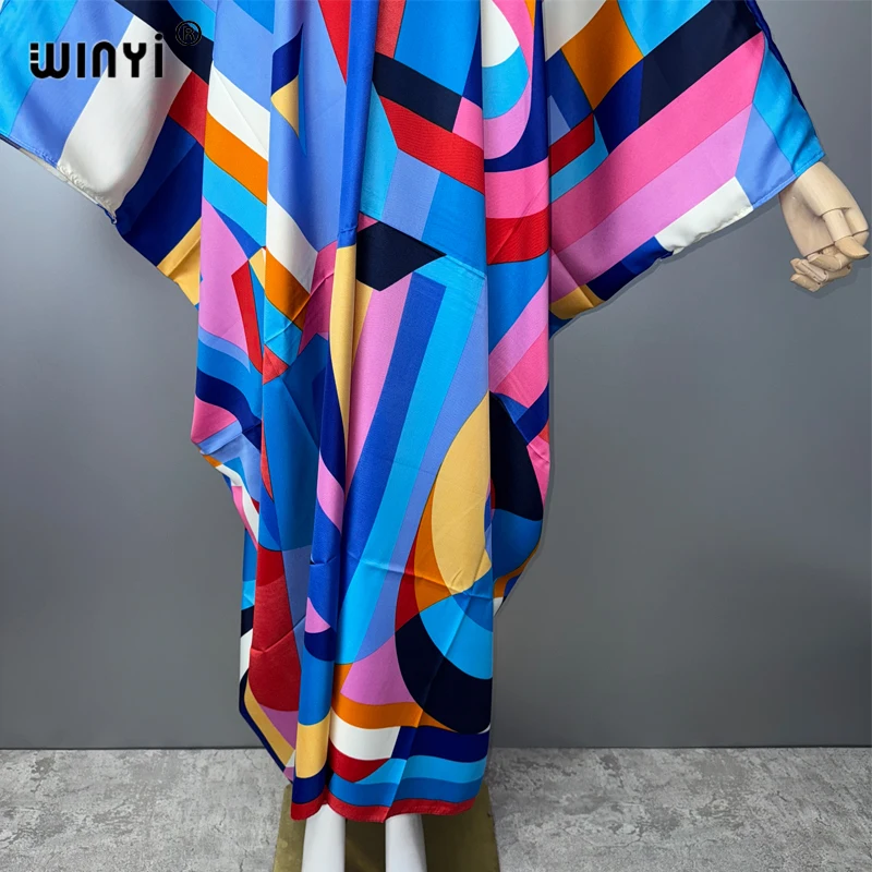 فستان بوهو صيفي مطبوع صيفي من WINYI عباية إسلامية أنيقة لتغطية الشاطئ فستان كاجوال ملابس شاطئ قفطان أنيق