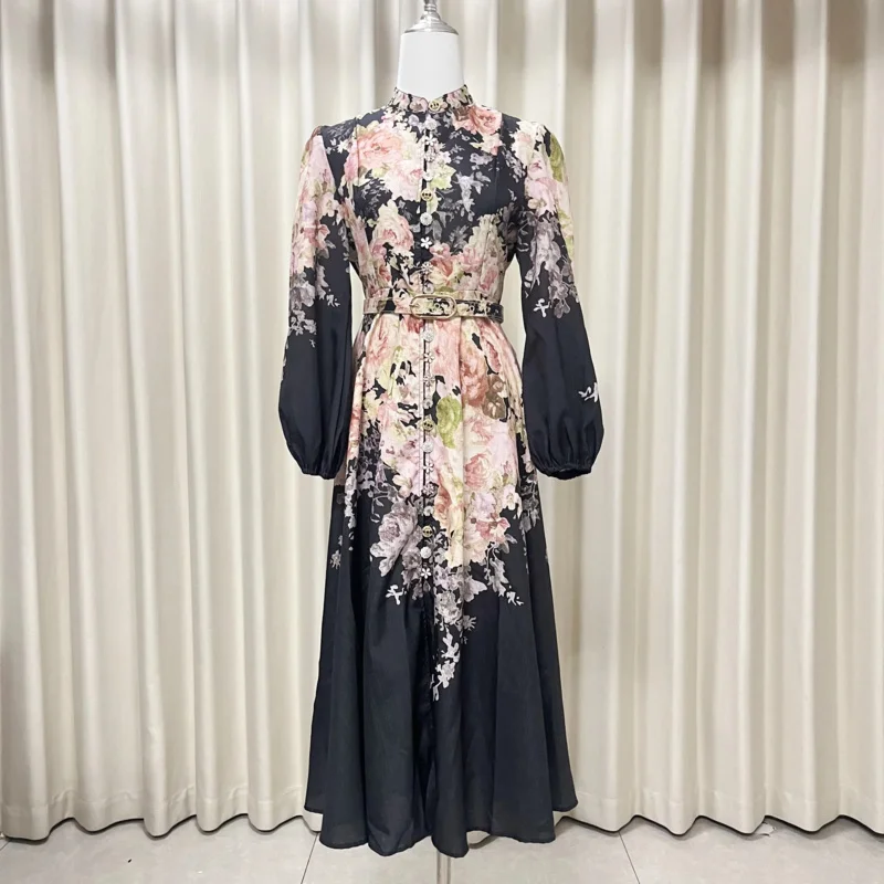 

Women's Dress Floral Linen Elegant Long Dresses Casual Vacation Beach Party Dresses Woman Clothing Summer Skirts for Women 2025
