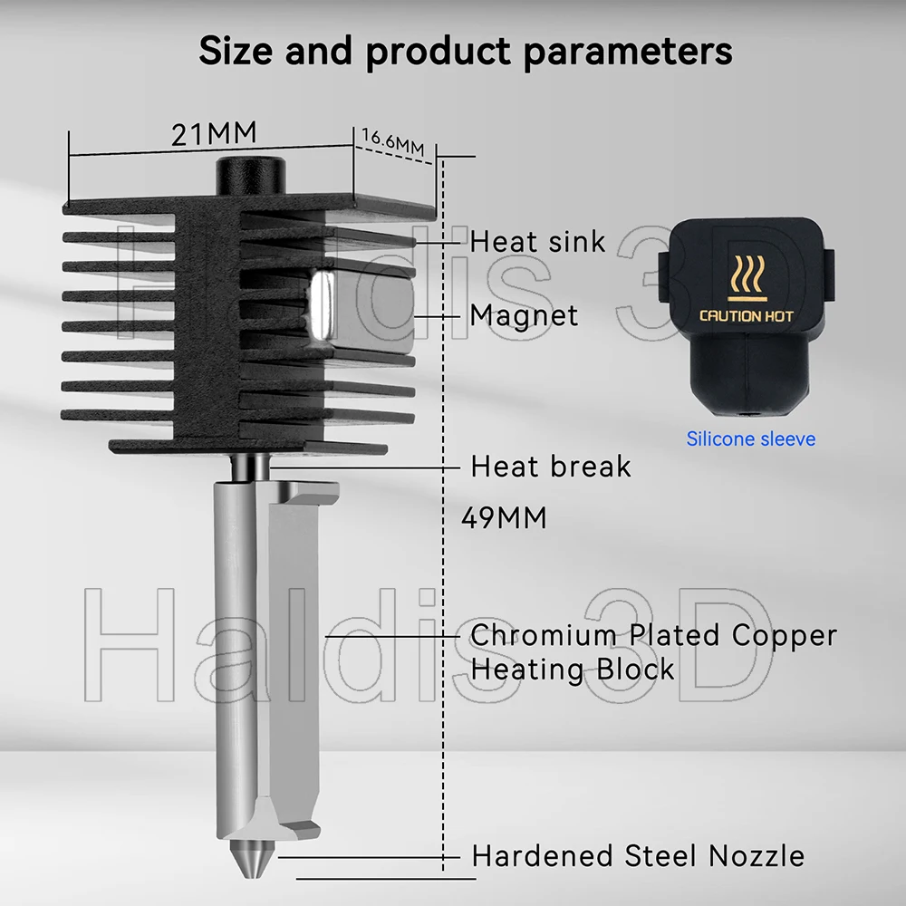 مجموعة Hotend لـ Bambu Lab A1/A1 Mini 0.2/0.4/0.6/0.8 مللي متر فوهة فولاذية صلبة سريعة السرعة مجموعة نهاية ساخنة لقطع غيار A1