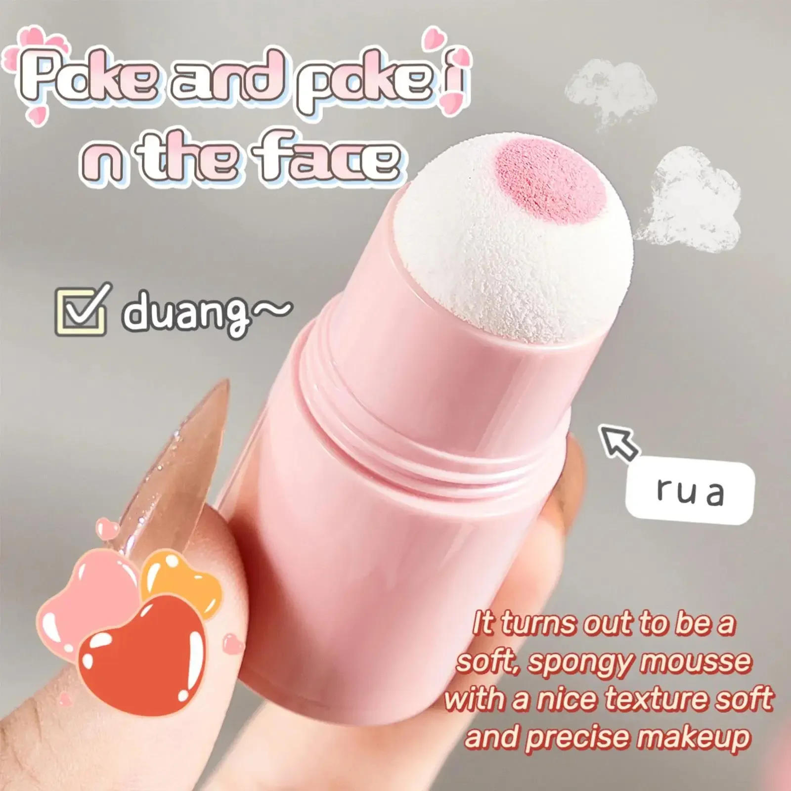 Rosto macio iluminando pêssego rosa único blush vara multi funcional maquiagem contorno sombra bochecha matiz cosméticos beleza saúde