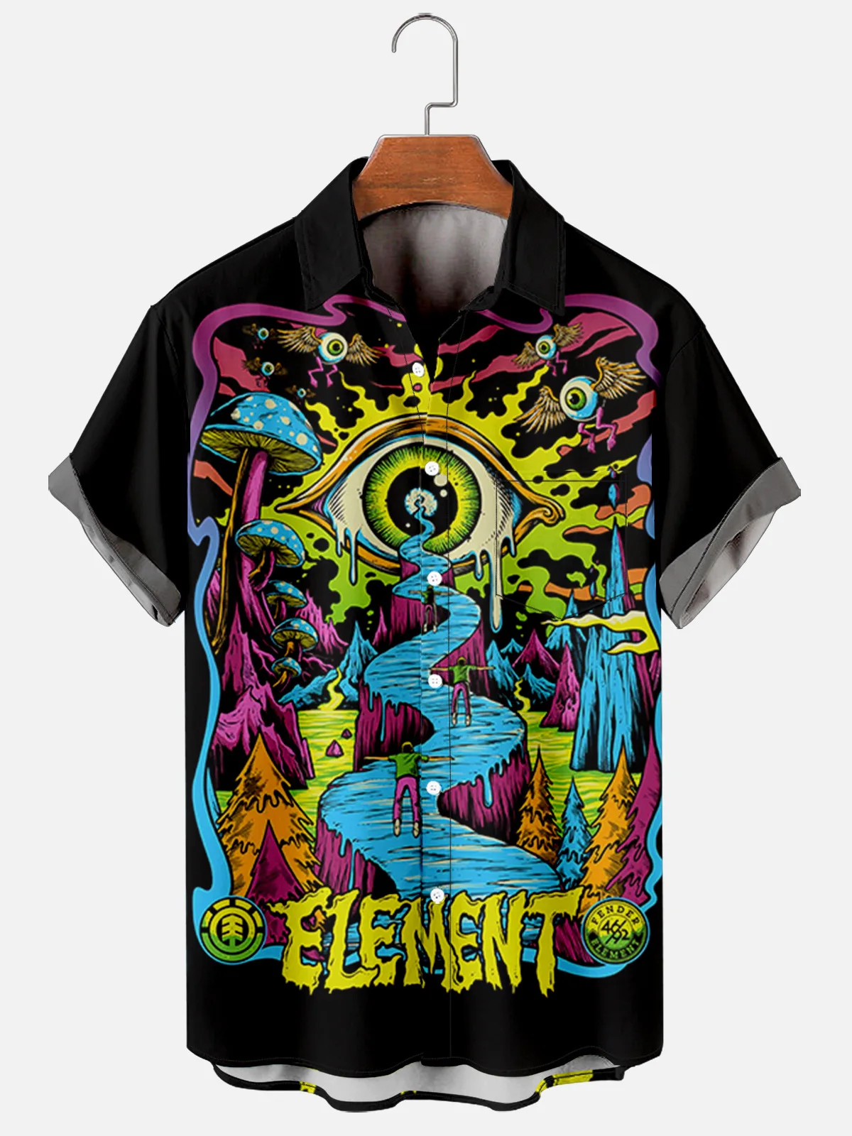 2026 New Aristocratic Temperament Cat Digital Printing Hawaii Cuban Collar Trend Fashion Casual Shirt Men's Single Button Top
