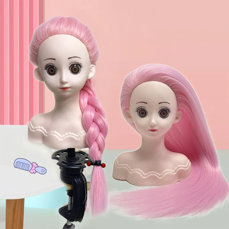 

100% Synthetic Fiber Straight Hair Mannequin Doll Head for Practice Braiding Styling Training Head Hair Cosmetology Doll Head