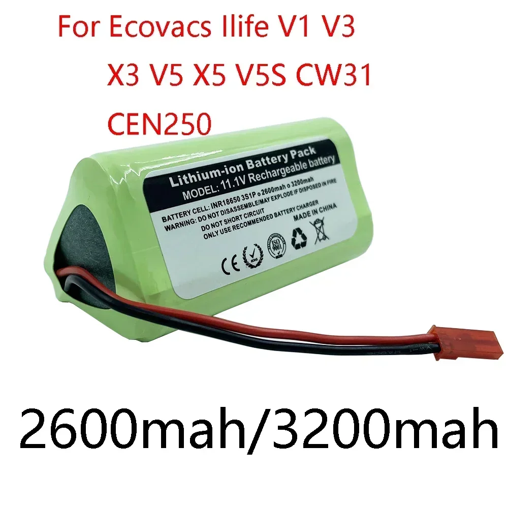 11.1v Replacement Li ion Robot Cleaner Battery For Ilife V1 V3 X3 V3 V5 X5 V5S CW310 CEN250 Robot Cleaner Parts 3S 18650 Battery