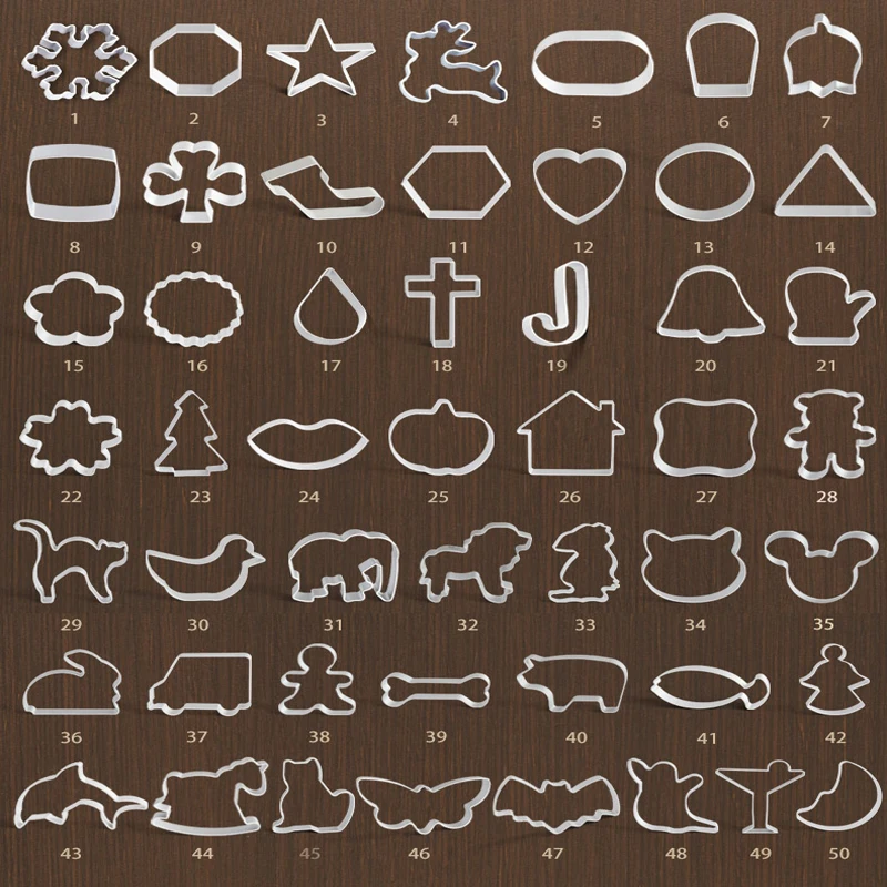 10pcs Cookie Mold Cookie Cutter moulds  Aluminum Three-dimensional 27 Shape  Mouse Gingerbread Man  cake decorating tools