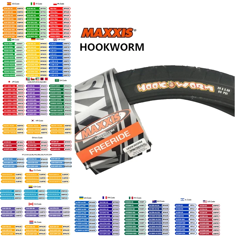 yZ[zMAXXIS HOOKWORM X`[C[^C 20x1.95 110 PSI 24x2.5/26x2.5/29x2.5/27.5x2.5 65 PSI A[ot[ChIWi MAXXIS ]ԃ^C