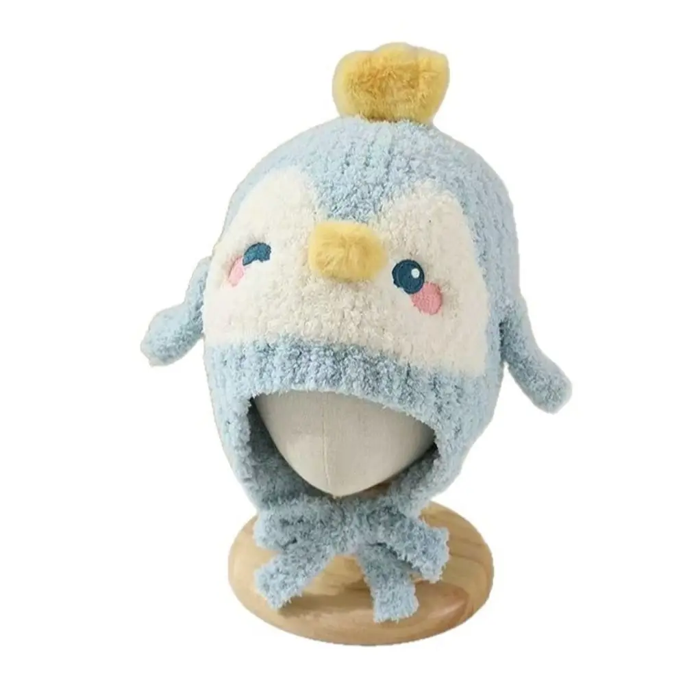Thick Lined Baby Knitted Hat Ear Protection Windproof Warm Kids Earflap Beanie Cartoon Stretchy Soft Yarn Toddler Warm Hat