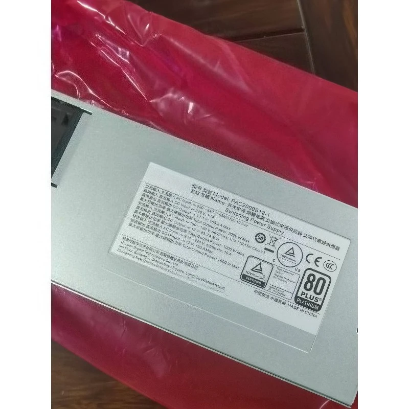 2000W 12V 165A Platinum Server Power Supply PAC2000S12-1 for GPU Mining Charging DIY Modification
