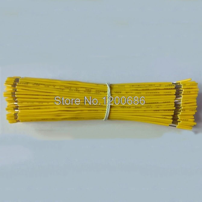 

40CM 5 mm half strip off UL1571#28AWG 7/0.12TS YELLOW 20piece/lot super flexible 28 AWG PVC insulated Wire Electric cable