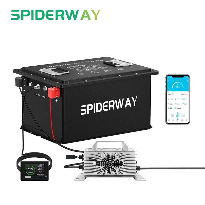 

Литиевая батарея LiFePO4 48 В 105 Ач 200 А BMS 6000 + цикл с зарядным устройством для внедорожников Polaris Ranger XP KINETIC