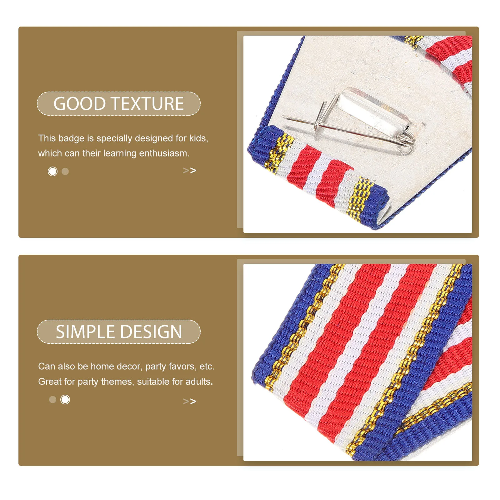 

5Pcs Award Medal Set Metal Badge Pins for Party Favors Competition Prizes Home Decor Creative Memorial Brooches for