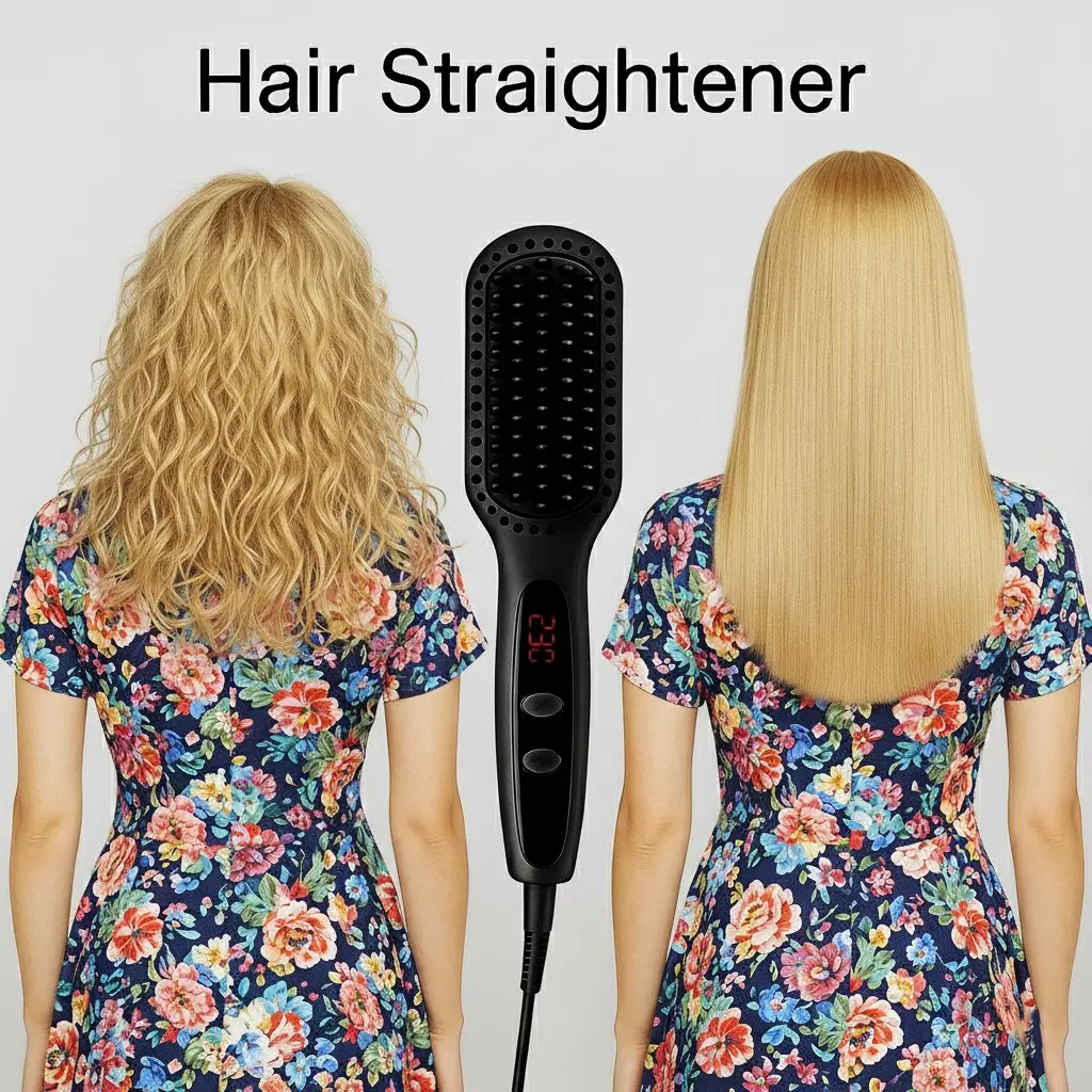 

Fast styling hair straightener brush leaves hair straight soft glossy and polished recommended for wavy curly and coarse hair