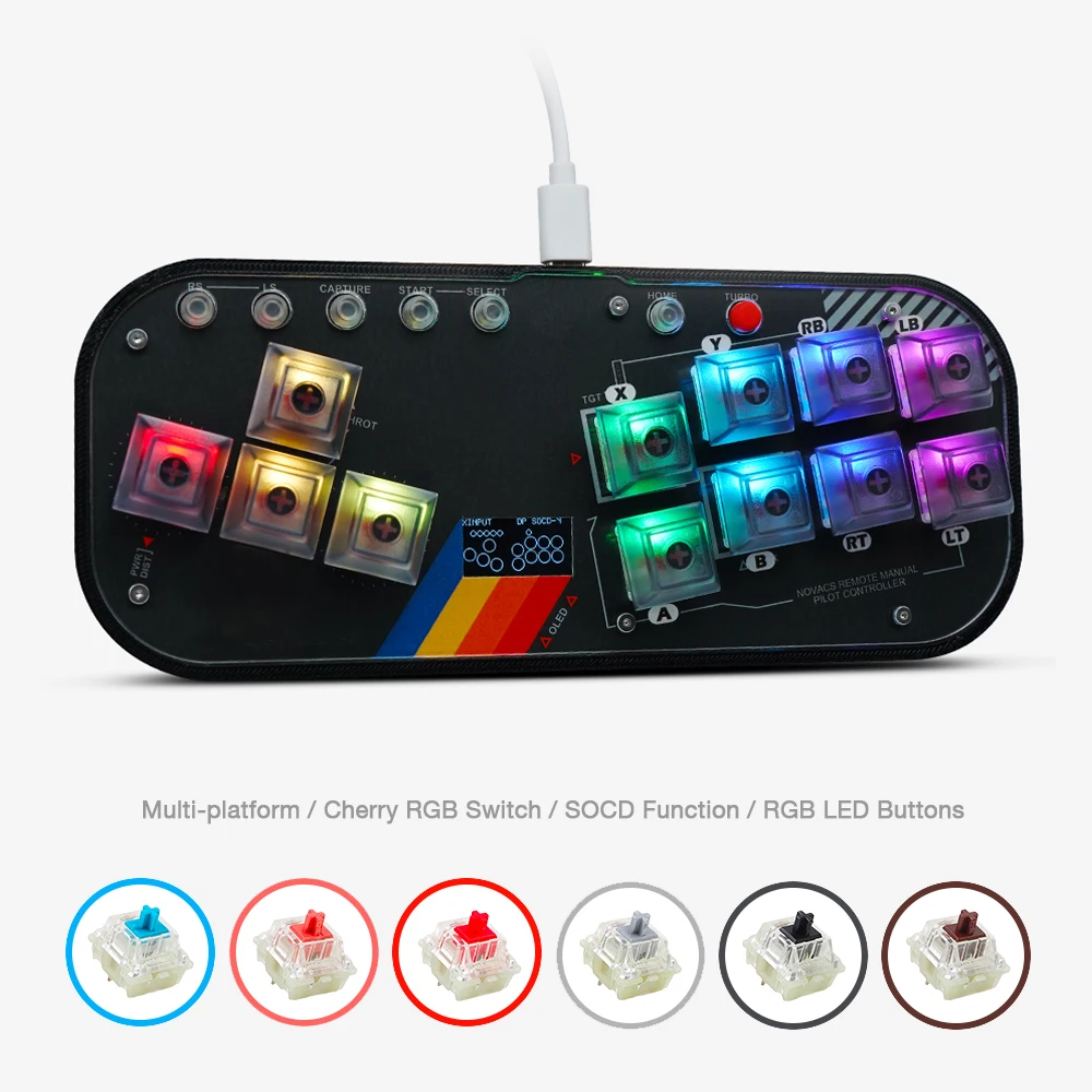 

Mini HitBox Fightboard V3 SOCD Hot-swap Sockets Mechanical Button For PC/PS4/PS3/Android/Switch//Mister