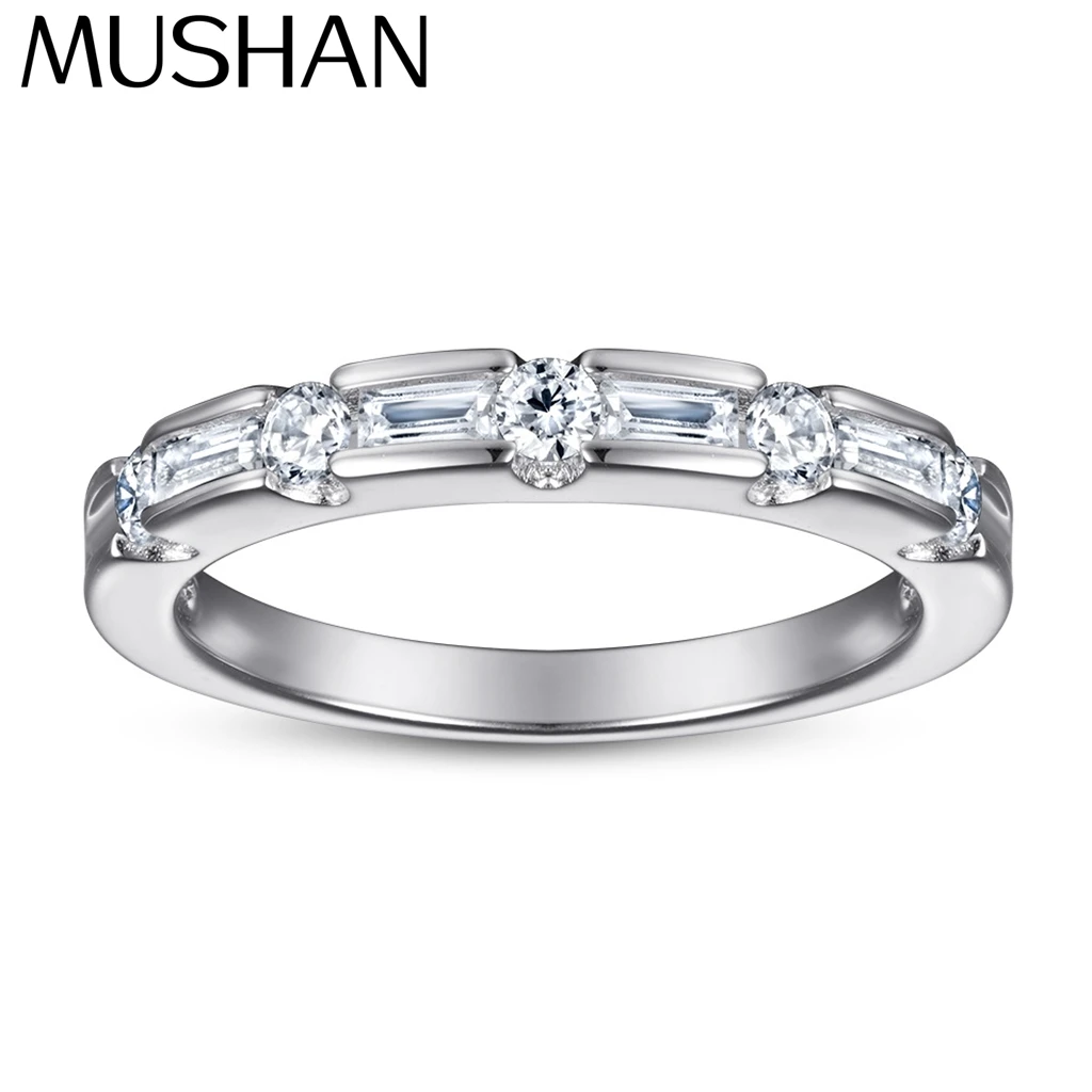 

MuShan Jewelry 925 Sterling Silver Rings Bands Engagement Ring 5A Cubic Zirconia Birthday Timeless Anniversary Women Gift
