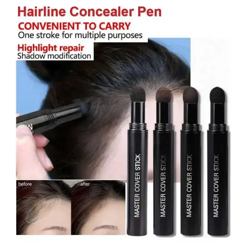 6 Colors Hairline Concealer Pen Eyebrow Pen Hair Line Cover Waterproof Hair Dye Pencil Dye Pen for Beard Eyebrow Hair Foundation