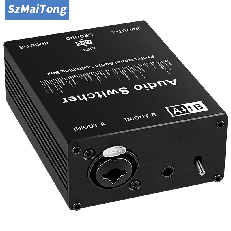 2 Way Audio Switcher XLR/6.35/3.5mm Balanced Passive Selector Stereo 2 In 1 Out Or 1 In 2 OutSplitter Box