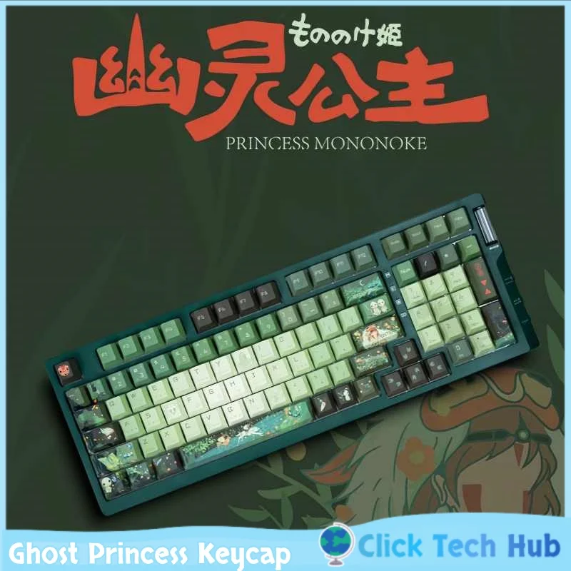 Ghost Princess Keycaps Green Forest Series Keycaps Anime Theme Keycaps Pbt Mechanical Keyboard Keycaps Customization Game Giftf