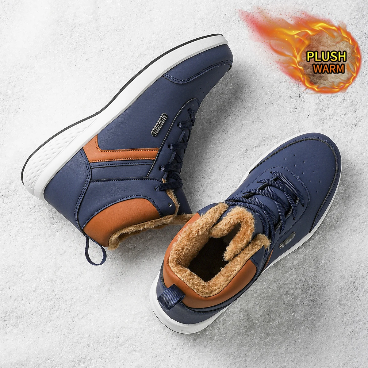 Herren-Sportschuhe in großen Größen mit Plüsch-Innenfutter, Outdoor-Wanderschuhe, bequeme, lässige, modische Trainingsschuhe für Paare – Detail 14