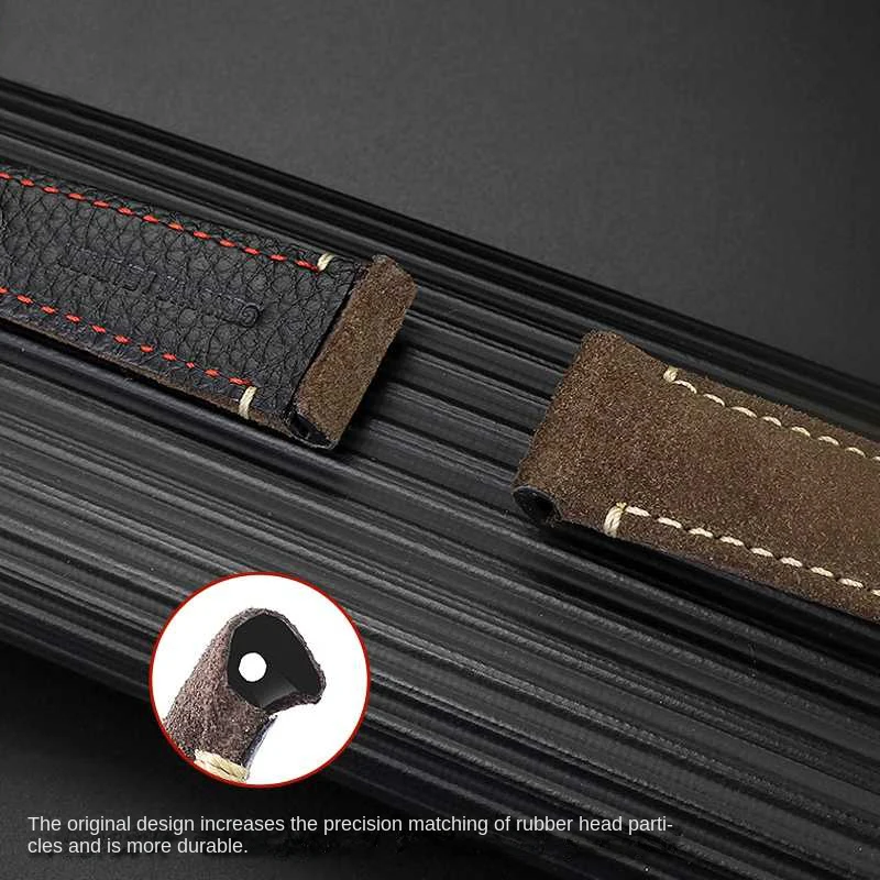 21mm Men's Vintage Frosted Leather Watch Strap For Omega Dark Side of the Moon Speedmaster 311.92.44 Deployant Clasp Watchband