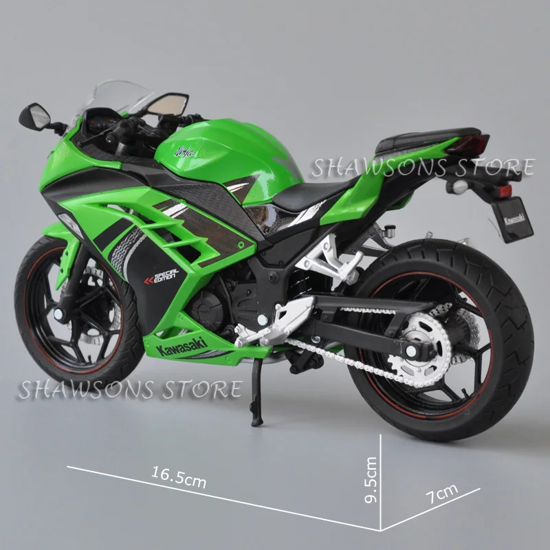 1:12 Diecast Motorcycle Model Toys Ninja 250 / 350 Sport Bike Miniature Replica