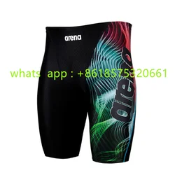 New Men's Swim Jammer Swimsuit Beach Tights Shorts Athletic Training Swimwear Swimming Trunks Bathing Suit Diving Surfing Pants