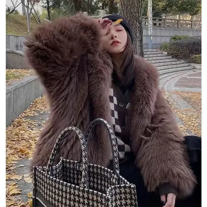 Female Autumn Winter Imitation Fur 2024 Lamb Plush New Coat Women\'s Mid-Length Korean Loose Plush Sheep Shearing Coat Thickening