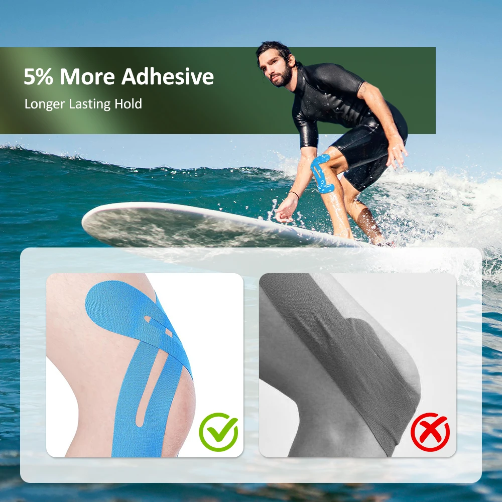 5 STKS elastische kniesteuntape - voorgesneden kinesiologie-kniestickers voor stabiliteit en gewrichtsbescherming, ademend en hypoallergeen