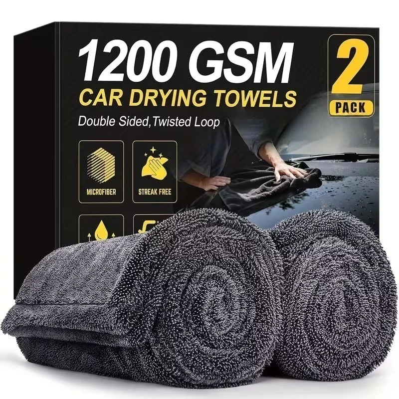 Serviette de voiture en microfibre, chiffon de lavage de véhicule, mouchoir de nettoyage et de séchage, Super absorbant, fournitures de serviettes de lavage de vitres de voiture