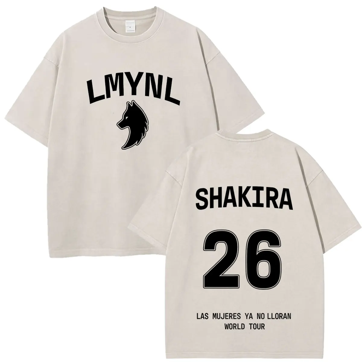 Shakira Las Mujeres Ya No Lloran 2026 Tour Print Vintage Washed Fan Geschenk T-Shirts Herren Damen Mode Locker Lässig Baumwoll-T-Shirt – Detail 4