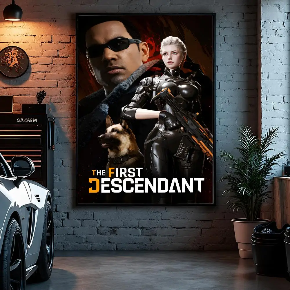 Game Action T-The First Descendant Poster Self Adhesive Art Poster Bedroom Dorm Gaming Room Decor Gift