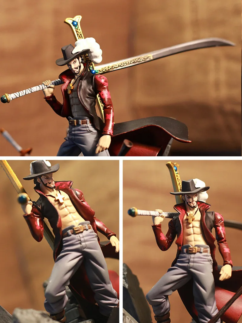 15cm ONE PIECE Anime Figure Dracule Mihawk Eagle Eye Top Battle Statue Action Figure Collection PVC Model Doll Decorate Gift Toy