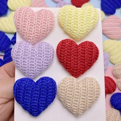 30Pcs Crochet Heart Padded Applique For Children's Headband Hair Clip Accessories Cloth Hats Decoration Patches