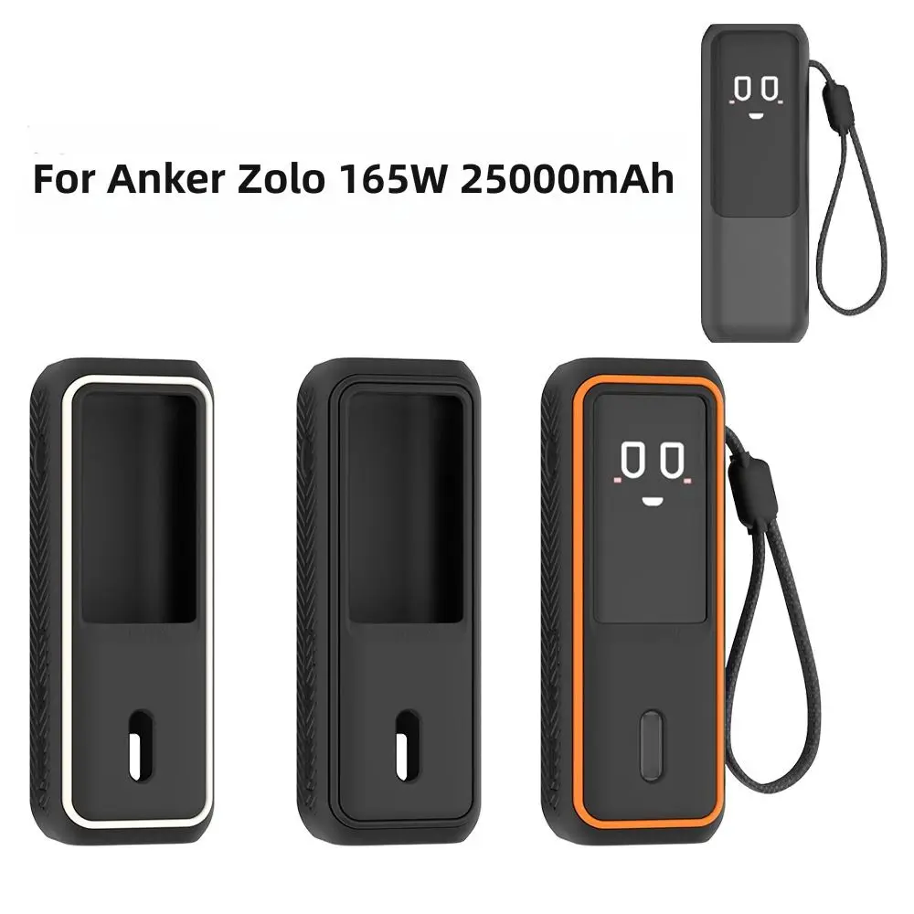 

Anti-fall Silicone Carrying Case Shockproof Lanyard Hole Power Bank Protective Cover Flexible for Anker Zolo165W 25000mAh