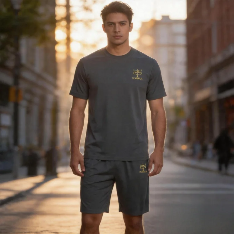 2026 New Male Home Outdoor Comfort Set Print Summer Men's Tracksuit T-shirts Shorts Urban Casual Fashion Short Sleeve Outfit