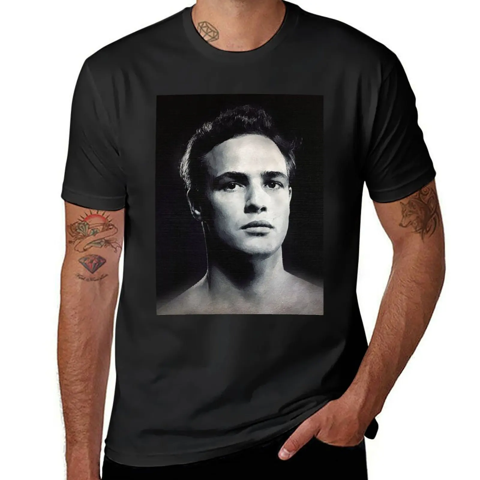 

Marlon Brando - Art - D11 Футболка для мальчика, одежда в стиле аниме, винтажная одежда больших размеров, одежда для мужчин