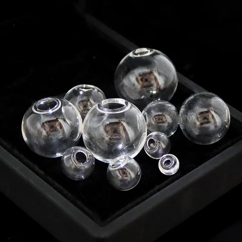 10 Piece Set Single Hole Glass Beads 6mm-30mm for DIY Jewelry Making Accessories Various Sizes 6-30mm
