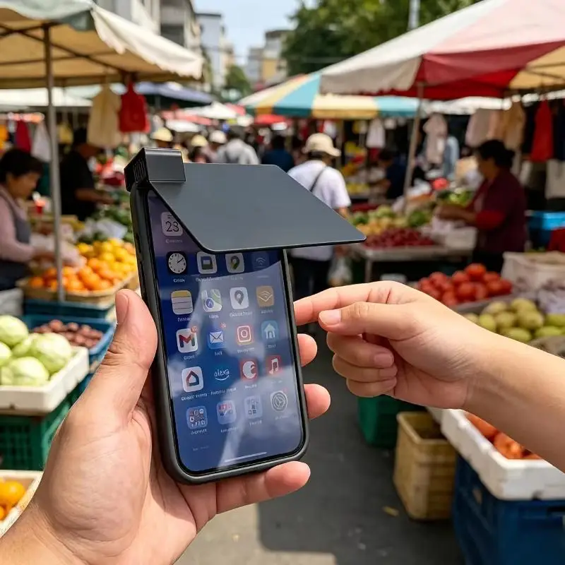 Mobile Phone Sunshade for Reduced Sunlight Reflection description 4