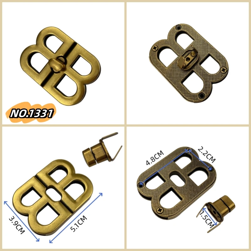 BB-Shaped Locks for Lady\'s Handbags Parts DIY Repair Bag Metal Hardware Accessories Locks