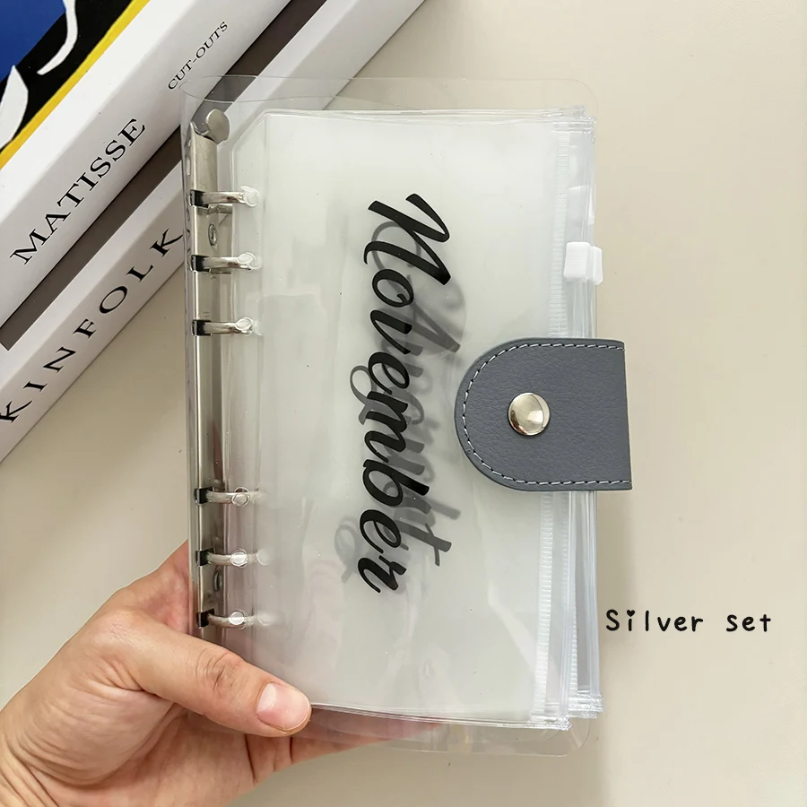 A6 Loose Leaf Monatliche Reißverschlusstasche Bargeld Budget Umschlag Binder Ticket Quittung Aufbewahrungstasche Reichtum Management Geschenkset 1 Abdeckung + 12 – Detail 10