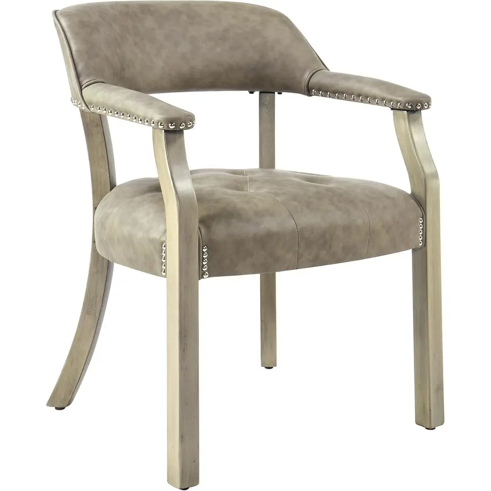 

aux Leather Dining Chairs with Arms, -Century Dining Room Chairs with Supportive Back, Solid Wood tion's Chairs Oice Desk Chairs