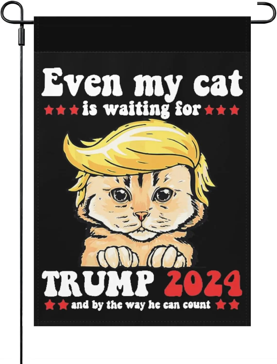 Even My Cat Is Waiting For Trump 2024 Yard Flags One Size Double SidedRetro Funny Garden Flags One Size Pool Small Garden Flag O